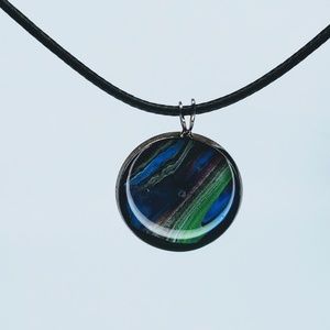 Acrylic Pour Resin Pendant Necklace